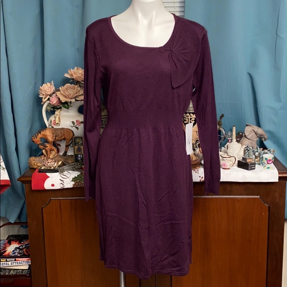 Spense dress size XL color prune wool/acrylic New